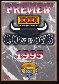 1994 Dynamic Rugby League Series 2 #216 Preview - North Queensland Front